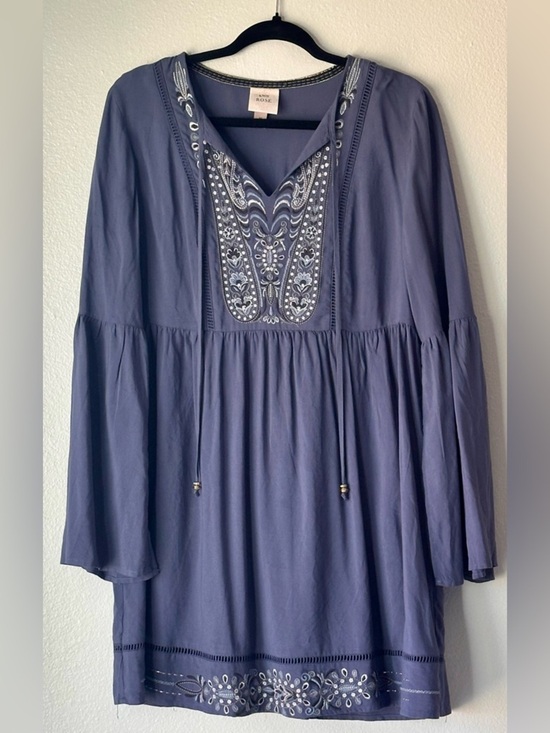 Knox Rose Tops - Knox Rose Blue Embroidered Boho Dress Size Medium